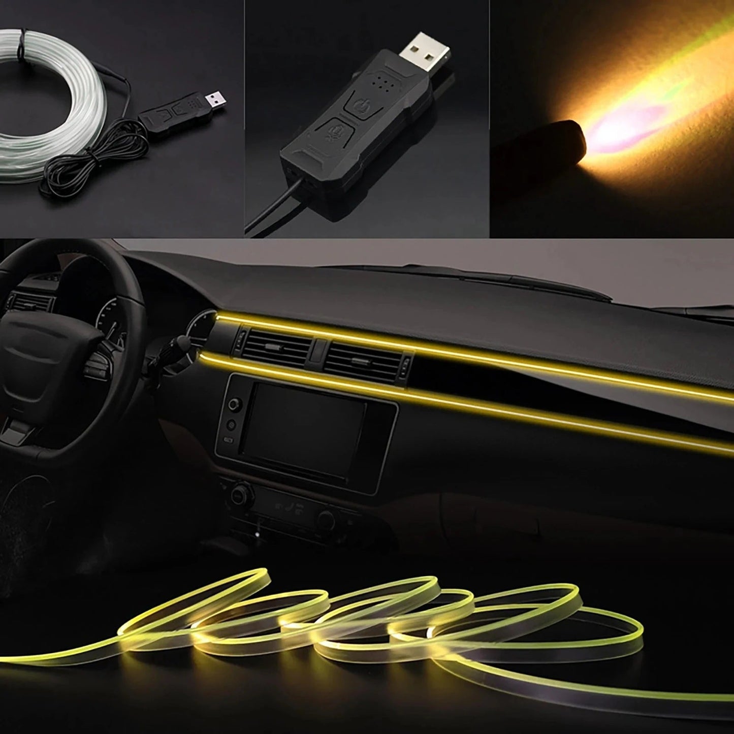 APP Car Music Ambience Light 64 Color Music Rhythm Lamp Aigi