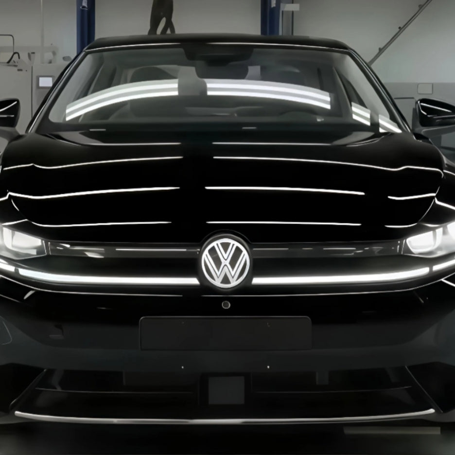 Volkswagen logo front grill LED mirror illuminated emblem ACC radar compatible-8