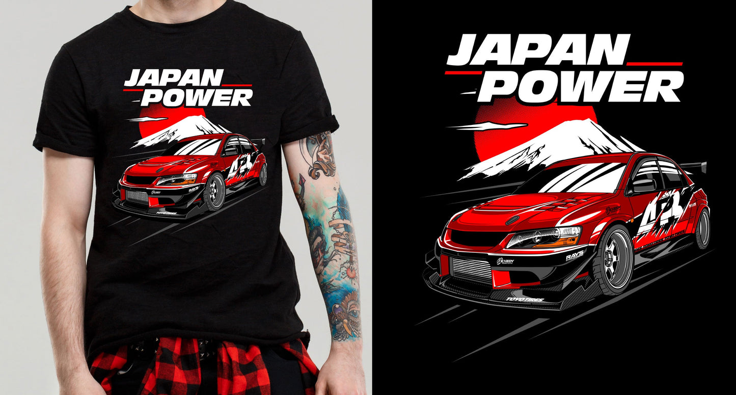 Mitsubishi EVO Japan Power T-Shirt Sticker Boss