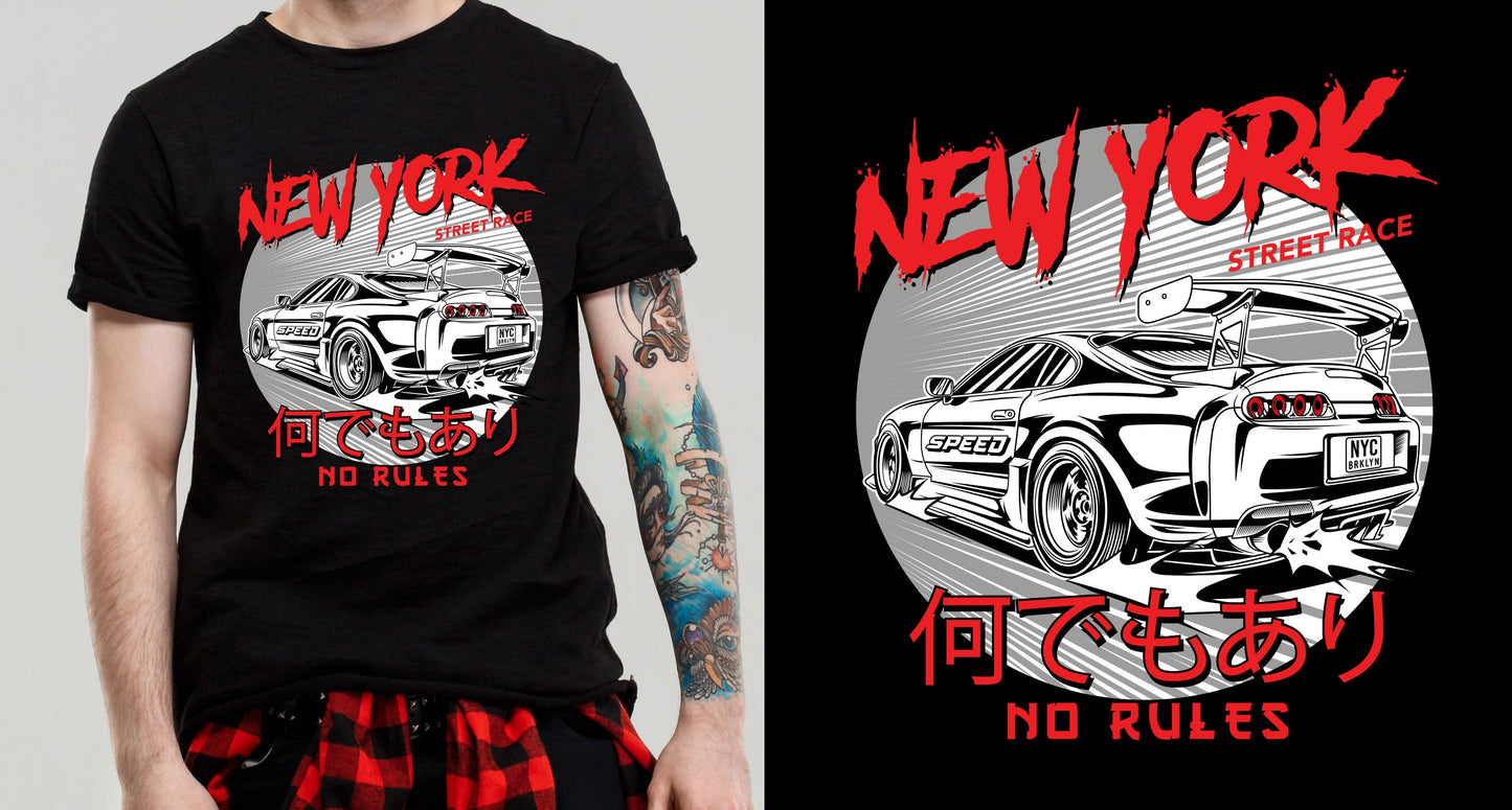 Supra New York No Rules Race T-Shirt Sticker Boss