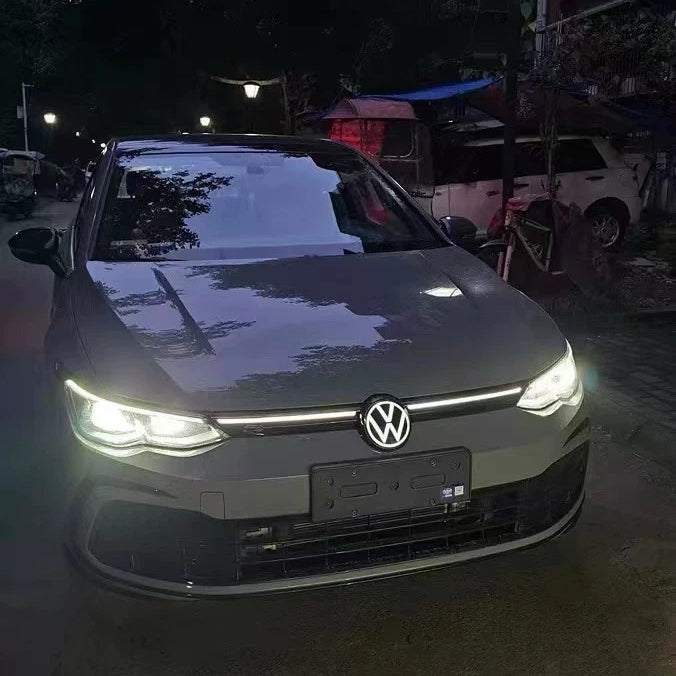 Volkswagen logo front grill LED mirror illuminated emblem ACC radar compatible-4