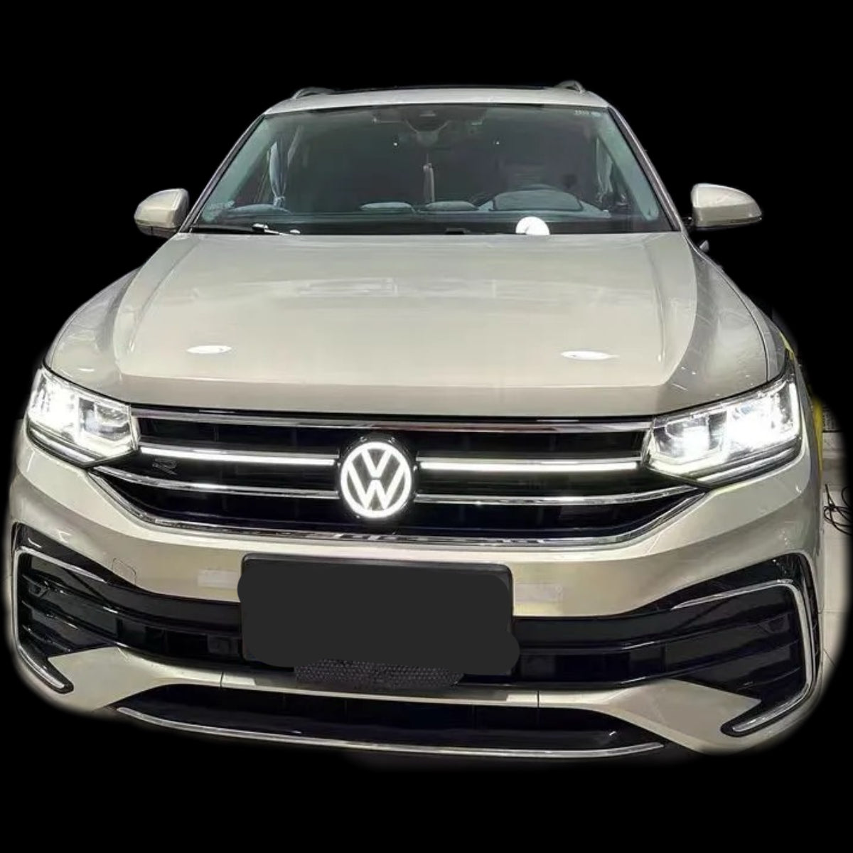 Volkswagen logo front grill LED mirror illuminated emblem ACC radar compatible-0