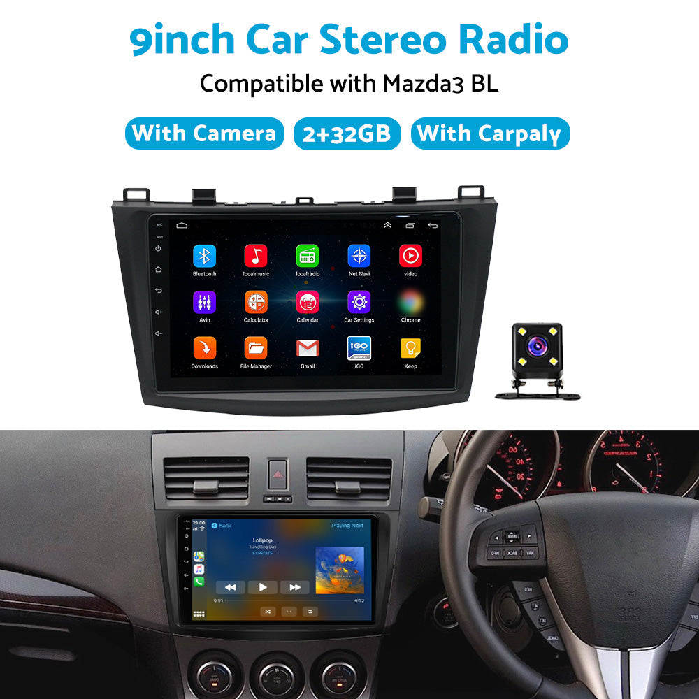 32GB Android Apple Carplay Stereo Radio 9inch Head Unit GPS Suitable For Mazda 3 BL-3