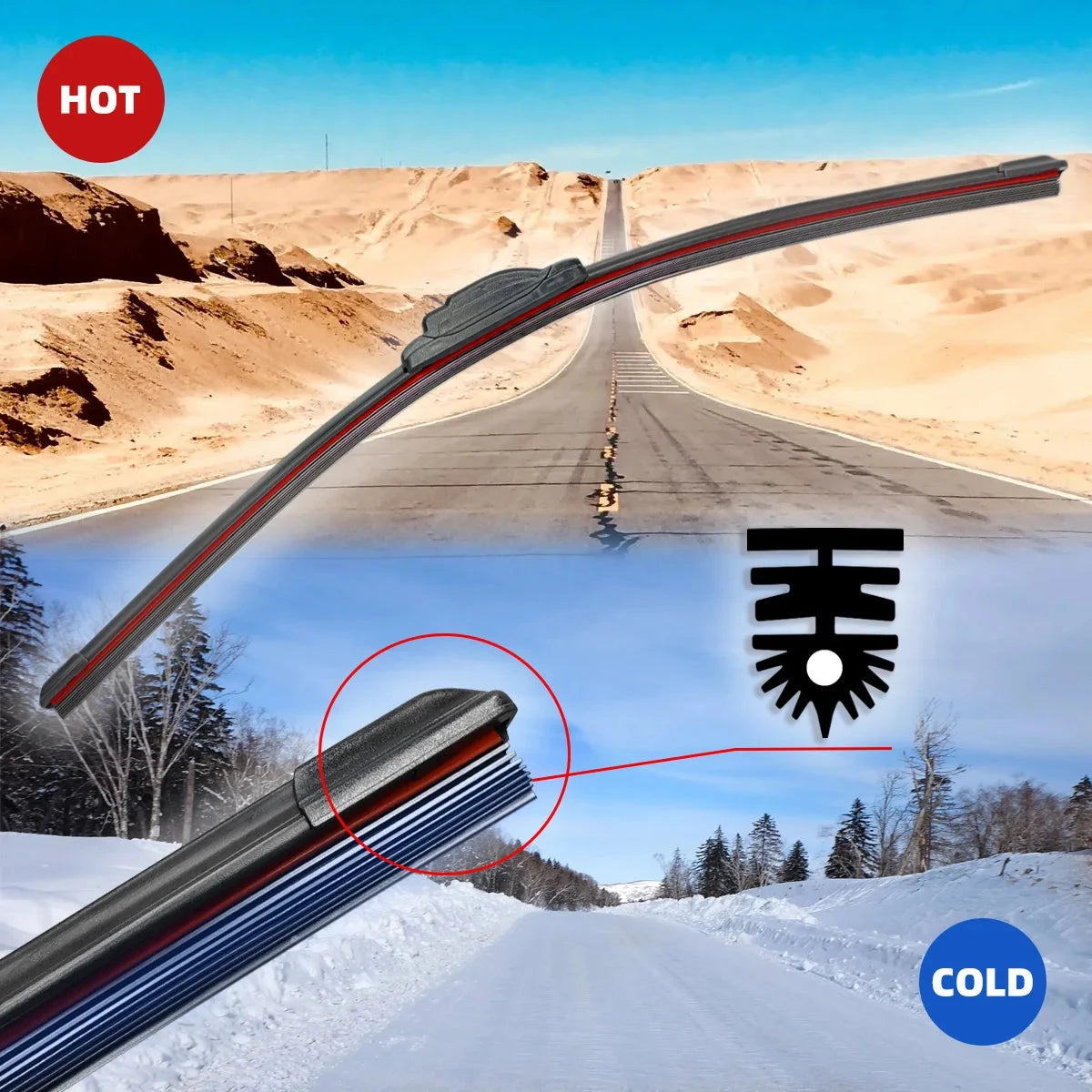 Car Front Windshield Wiper Blade 11 Layer Rubber Strip Wiper Blade J/U-Shaped Wiper Blade 14"15"16"17"18"19"20"21"22"24"26"28" Sticker Boss