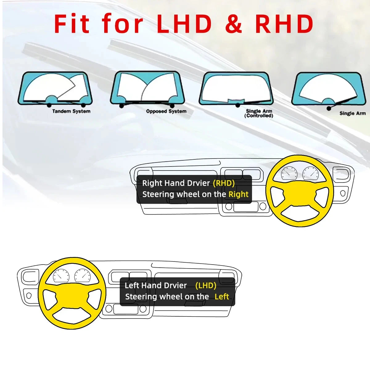 Car Front Windshield Wiper Blade 11 Layer Rubber Strip Wiper Blade J/U-Shaped Wiper Blade 14"15"16"17"18"19"20"21"22"24"26"28" Sticker Boss