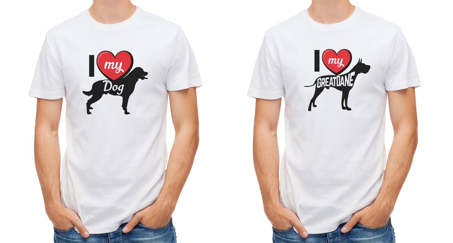 I Love My Dog T-Shirt - Breeds from $25 Sticker Boss