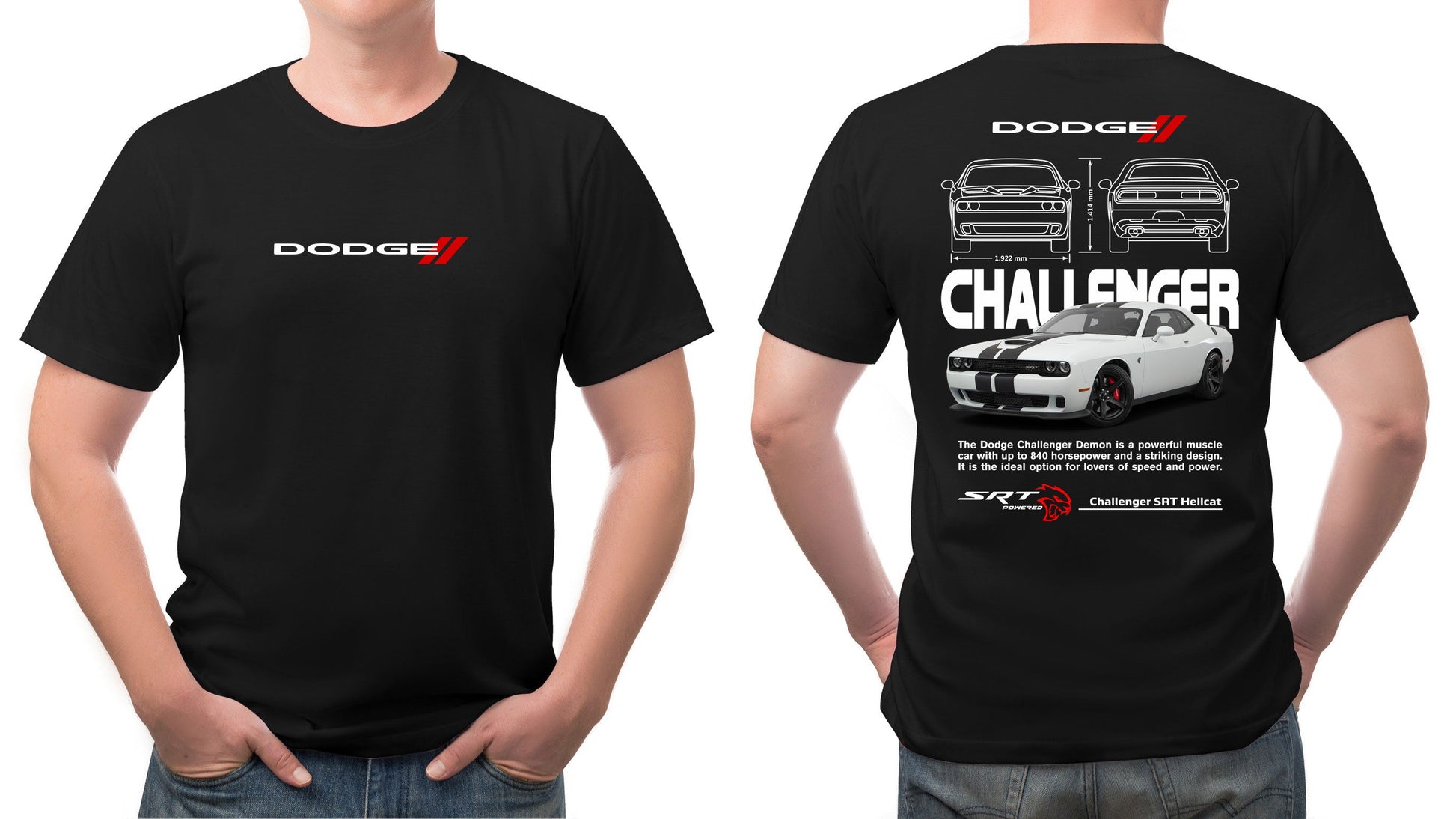 American Cars - Challenger Hellcat X Mustang Shelby GT350 T-Shirts Sticker Boss