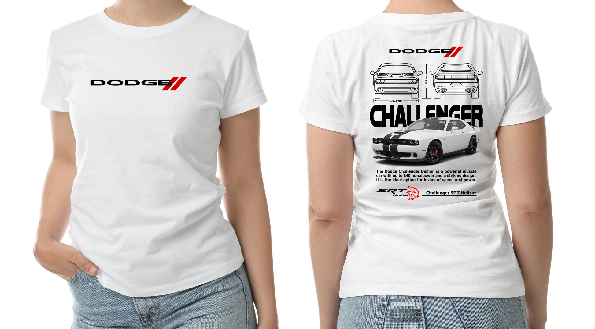 American Cars - Challenger Hellcat X Mustang Shelby GT350 T-Shirts Sticker Boss
