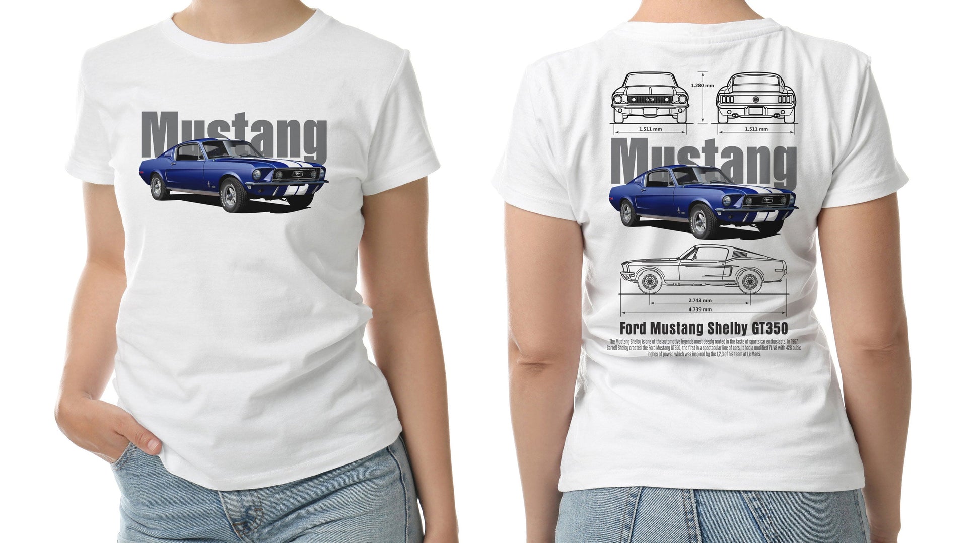 American Cars - Challenger Hellcat X Mustang Shelby GT350 T-Shirts Sticker Boss