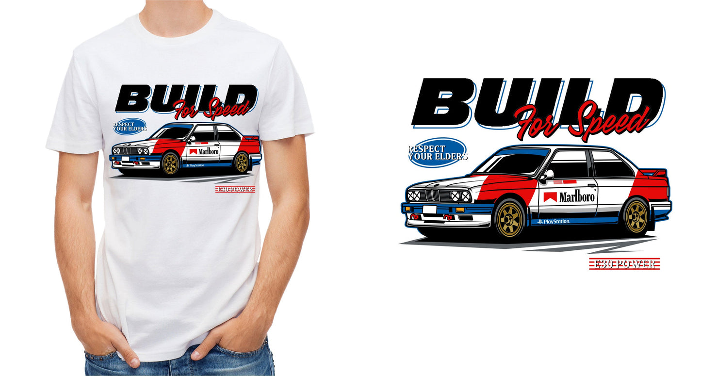 BMW E30 M3 Marlboro T-Shirt Sticker Boss