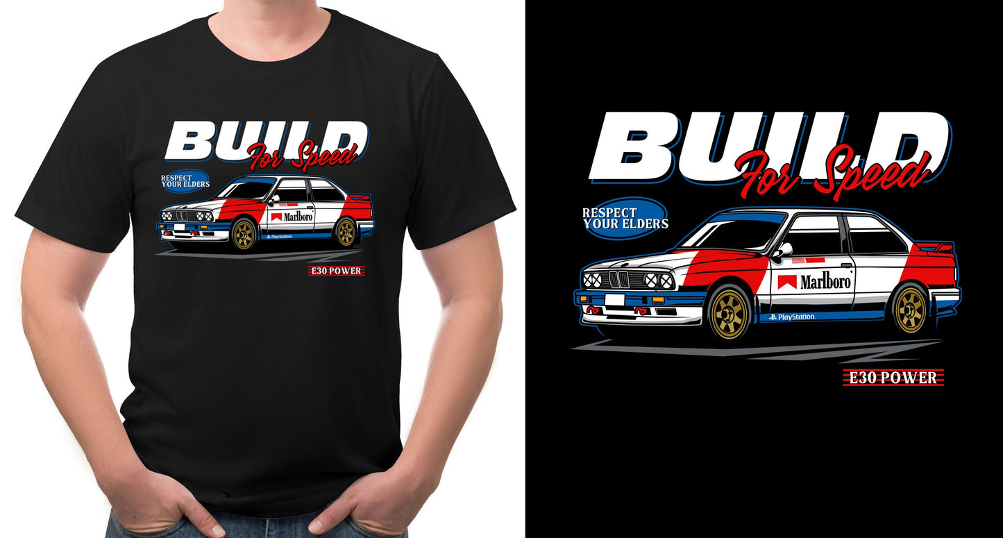 BMW E30 M3 Marlboro T-Shirt Sticker Boss