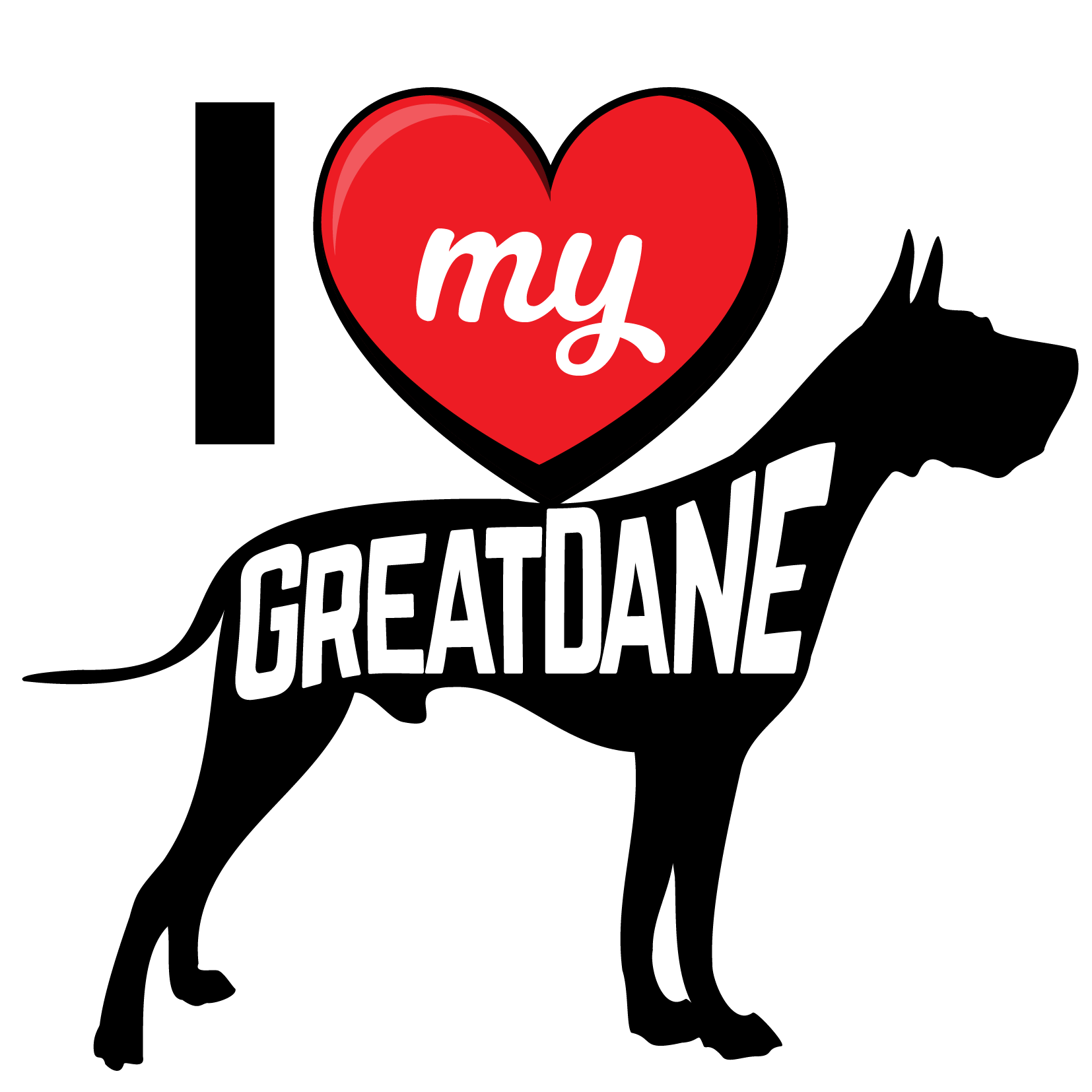 I Love My Dog T-Shirt - Breeds from $25 Sticker Boss