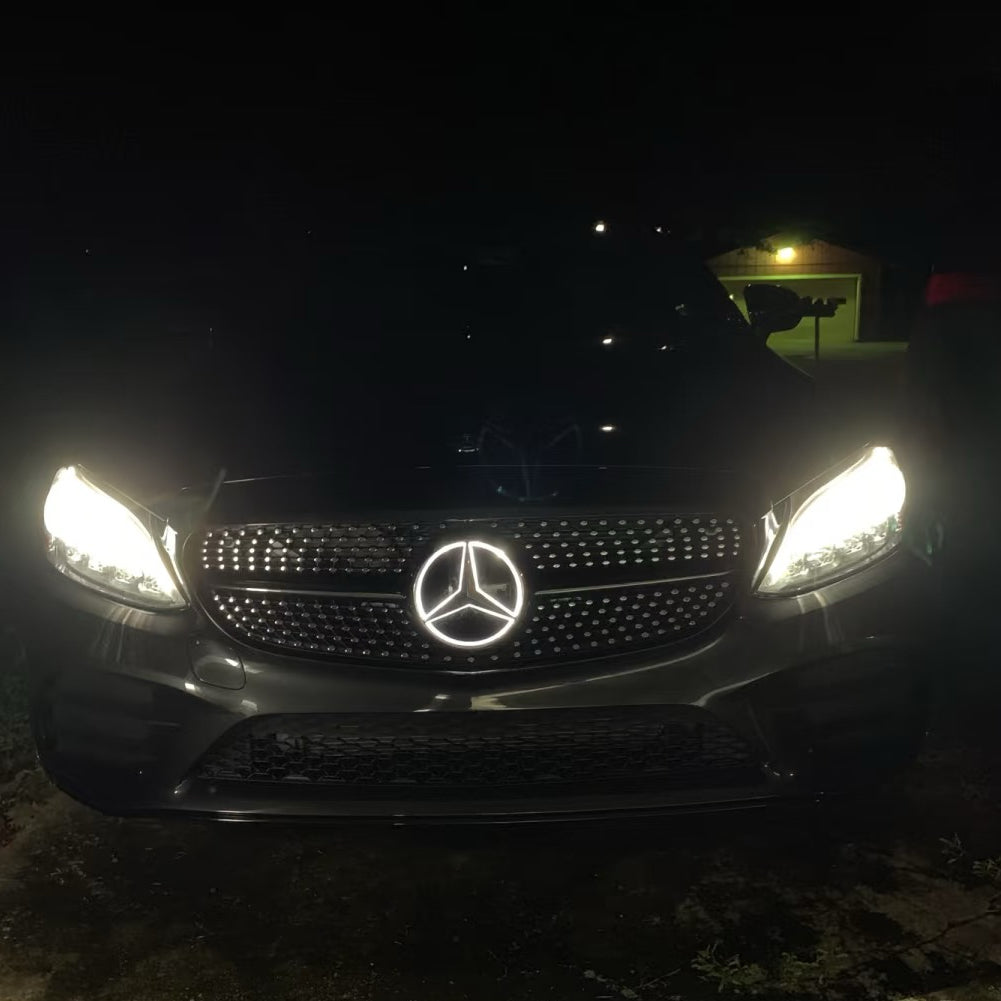 Mercedes-Benz LOGO W213 new E-class E200/E260/E300L modified center grille led front Benz symbol light-4