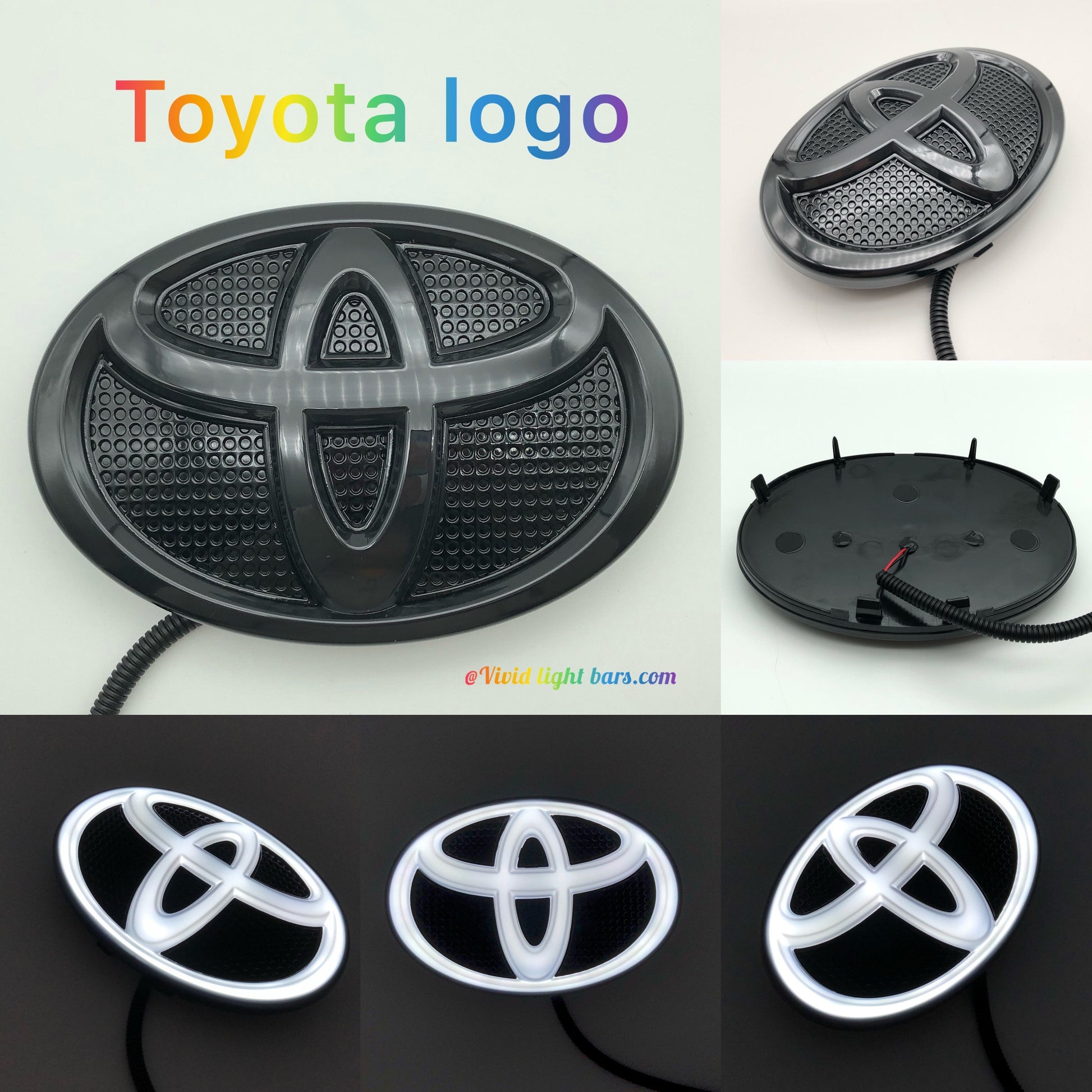 Toyota Logo Front Grille LED Dynamic Illuminated Emblem Compatible with ACC Radar-1
